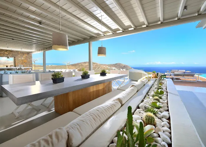 Outstanding Mykonos Villa 6 Bedrooms Villa Agamemnon Sauna Jacuzzi Panoramic Sea Views