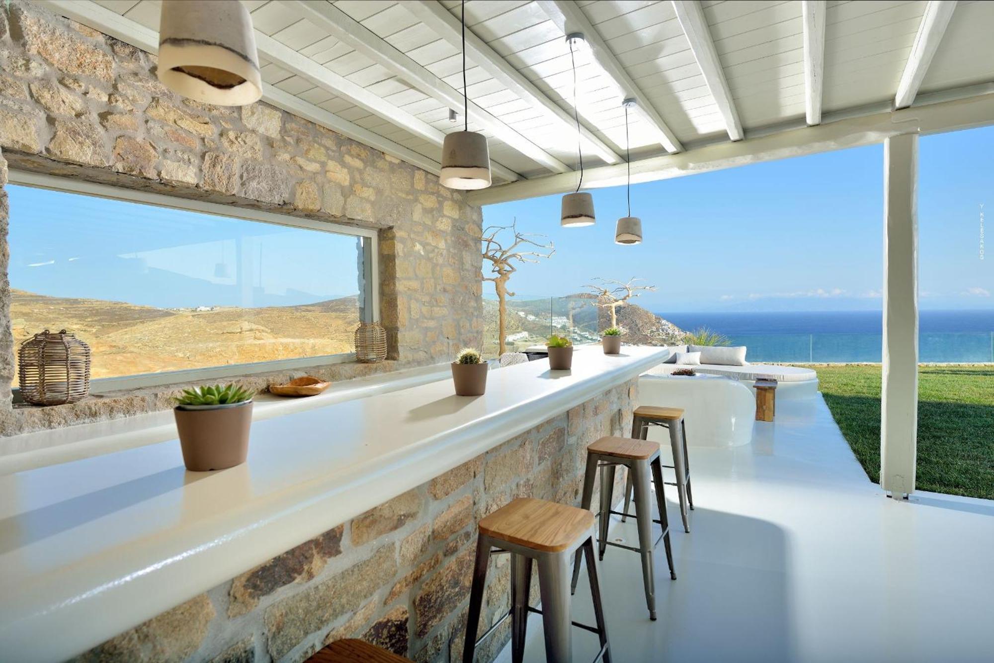 Villa Outstanding Mykonos 6 Bedrooms Agamemnon Sauna Jacuzzi Panoramic Sea Views